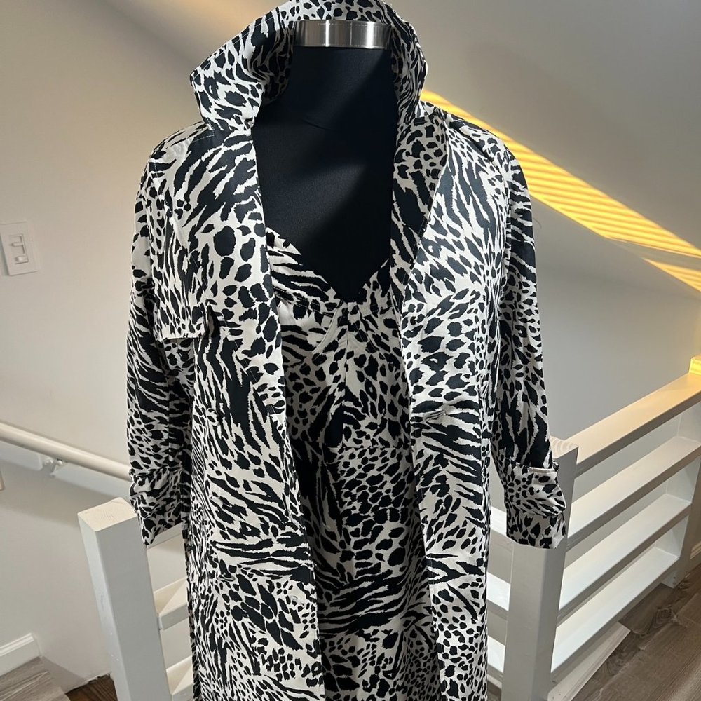 Sergio Hudson x Target Animal Print Strong Shoulder Trench Coat